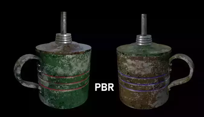PBR Handheld Spirit Lamp Low-poly 3D model