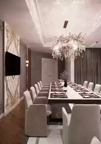 Hotel design in luxury style 3D model