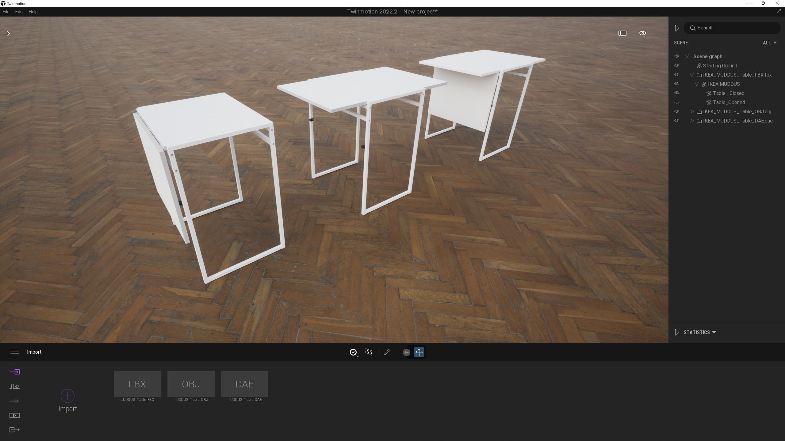 IKEA MUDDUS Drop Leaf Kitchen Table 3D model_13