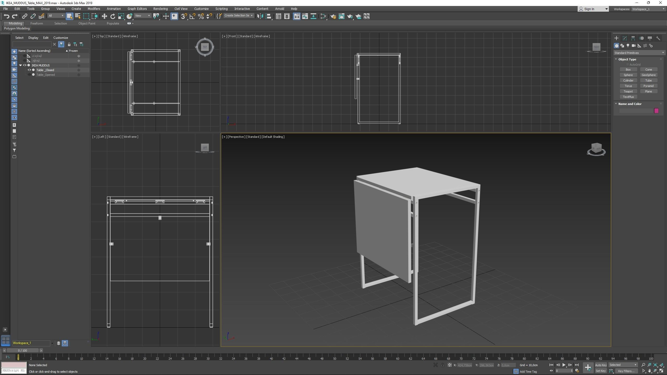 IKEA MUDDUS Drop Leaf Kitchen Table 3D model_12