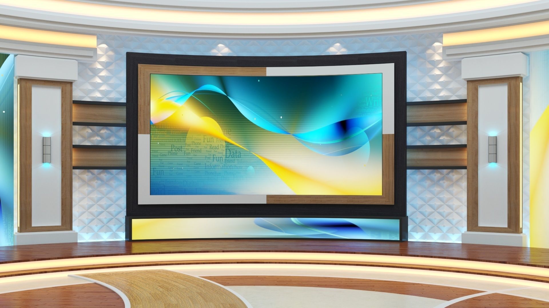 Virtual TV Studio  3D model_1