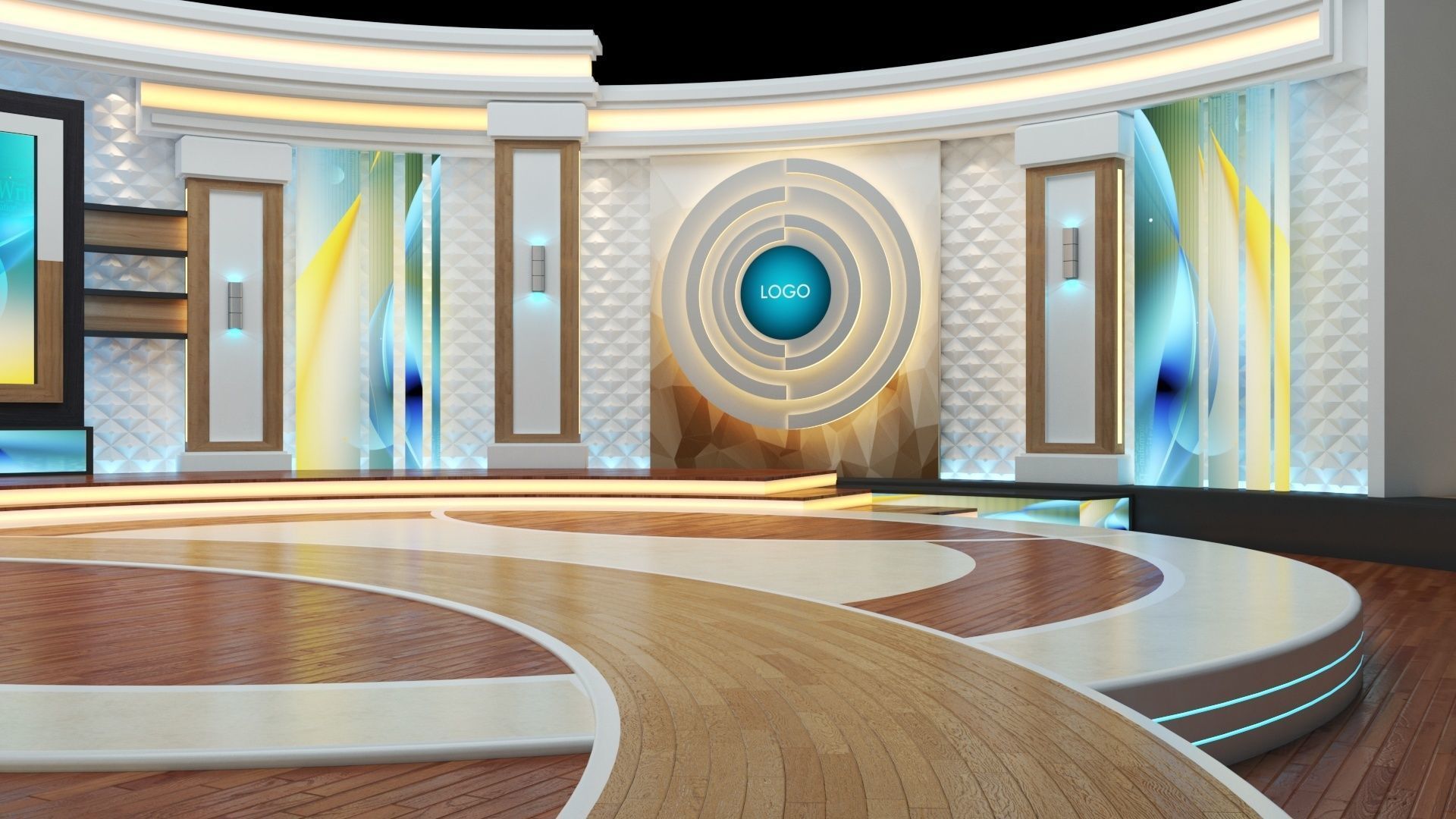 Virtual TV Studio  3D model_4