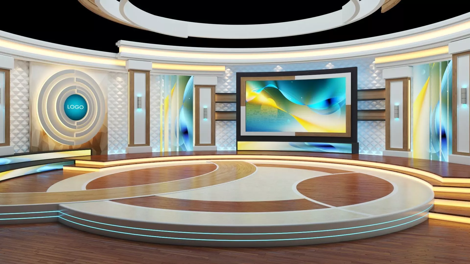 Virtual TV Studio  3D model_0