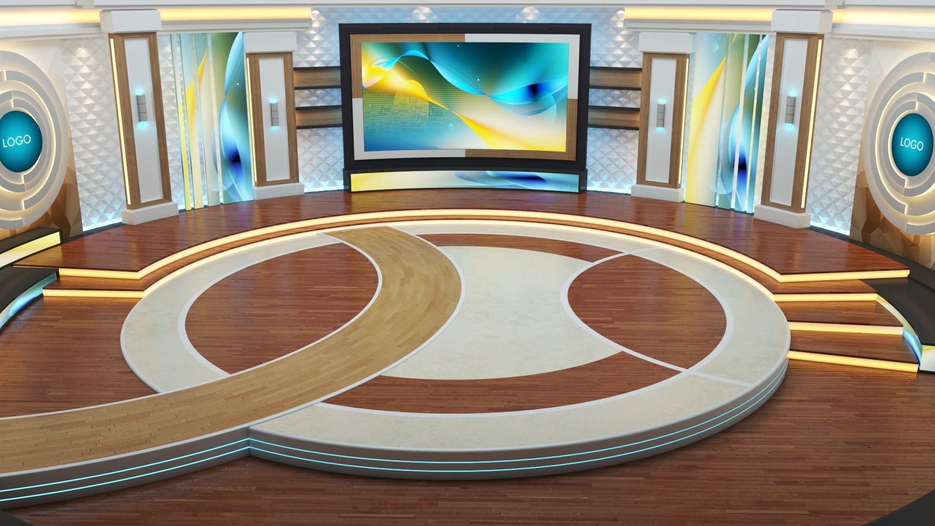 Virtual TV Studio  3D model_2