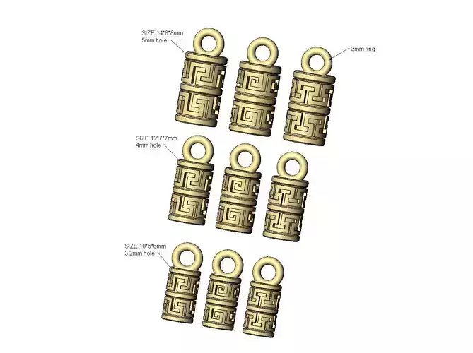 Double row greek key bracelet end caps
