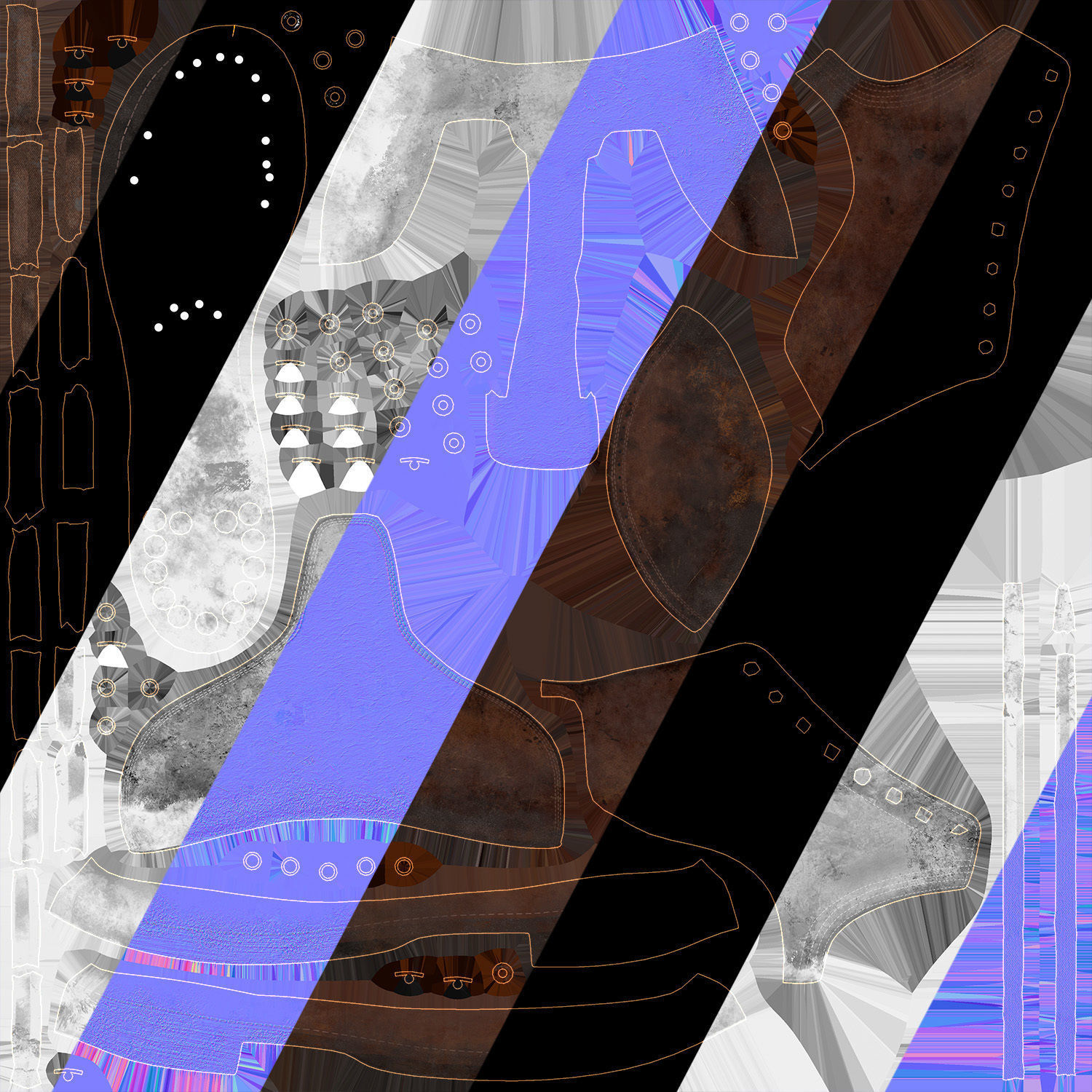 US WWII Service Shoes 3D model_7