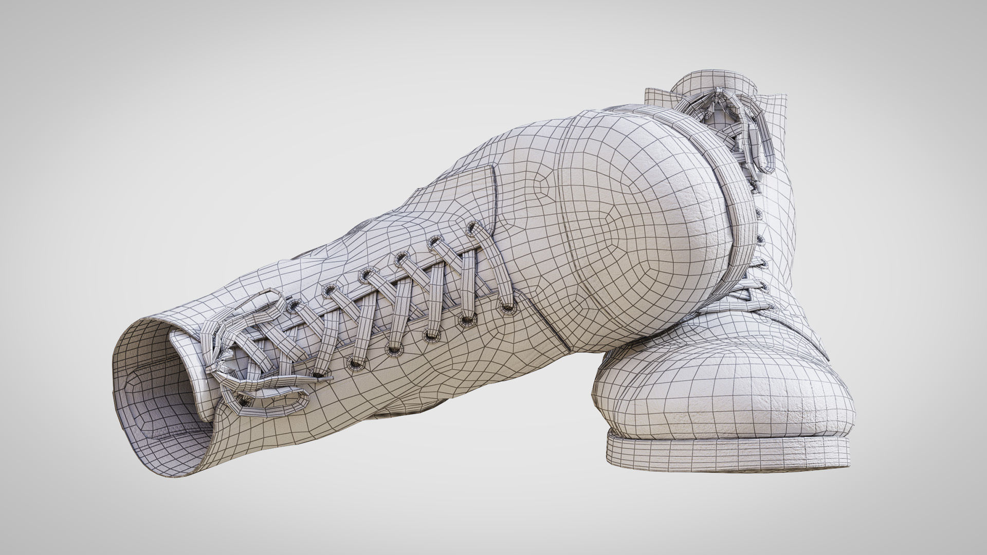 US WWII Service Shoes 3D model_6