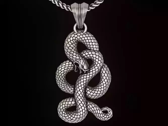 Snake Pendant  Sculpture jewelry gold necklace