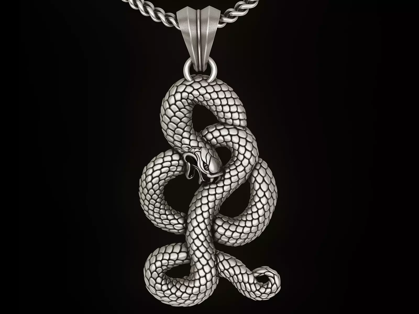 Snake Pendant Sculpture jewelry gold necklace 3D print model