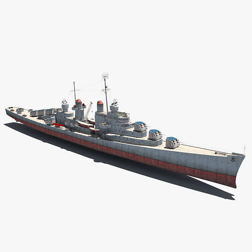 USS Atlanta CL-51 Low-poly 3D model