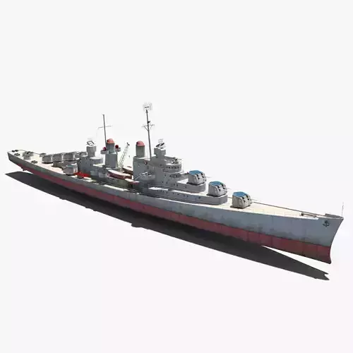 USS Atlanta CL-51 Low-poly 3D model