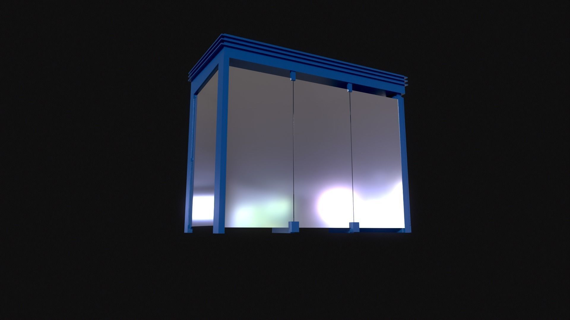 City bus stop Low-poly 3D model_6