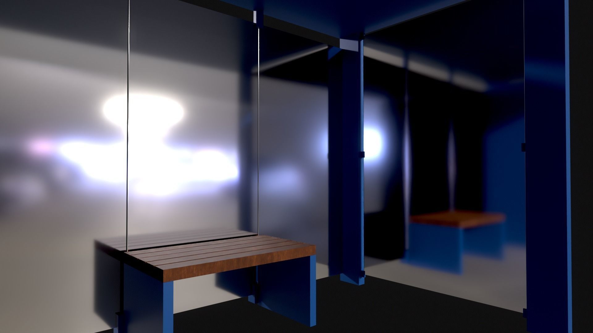 City bus stop Low-poly 3D model_3