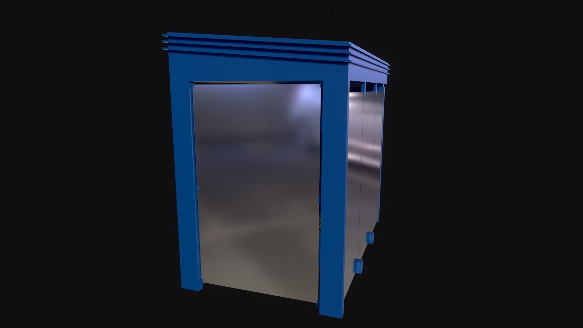 City bus stop Low-poly 3D model_7