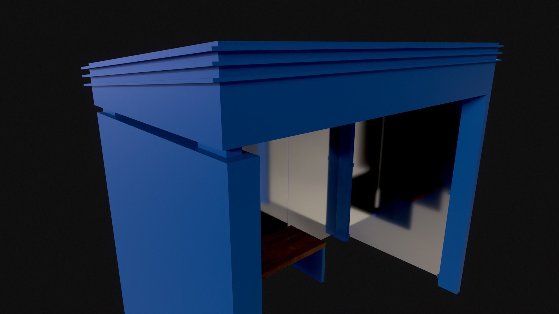 City bus stop Low-poly 3D model_4