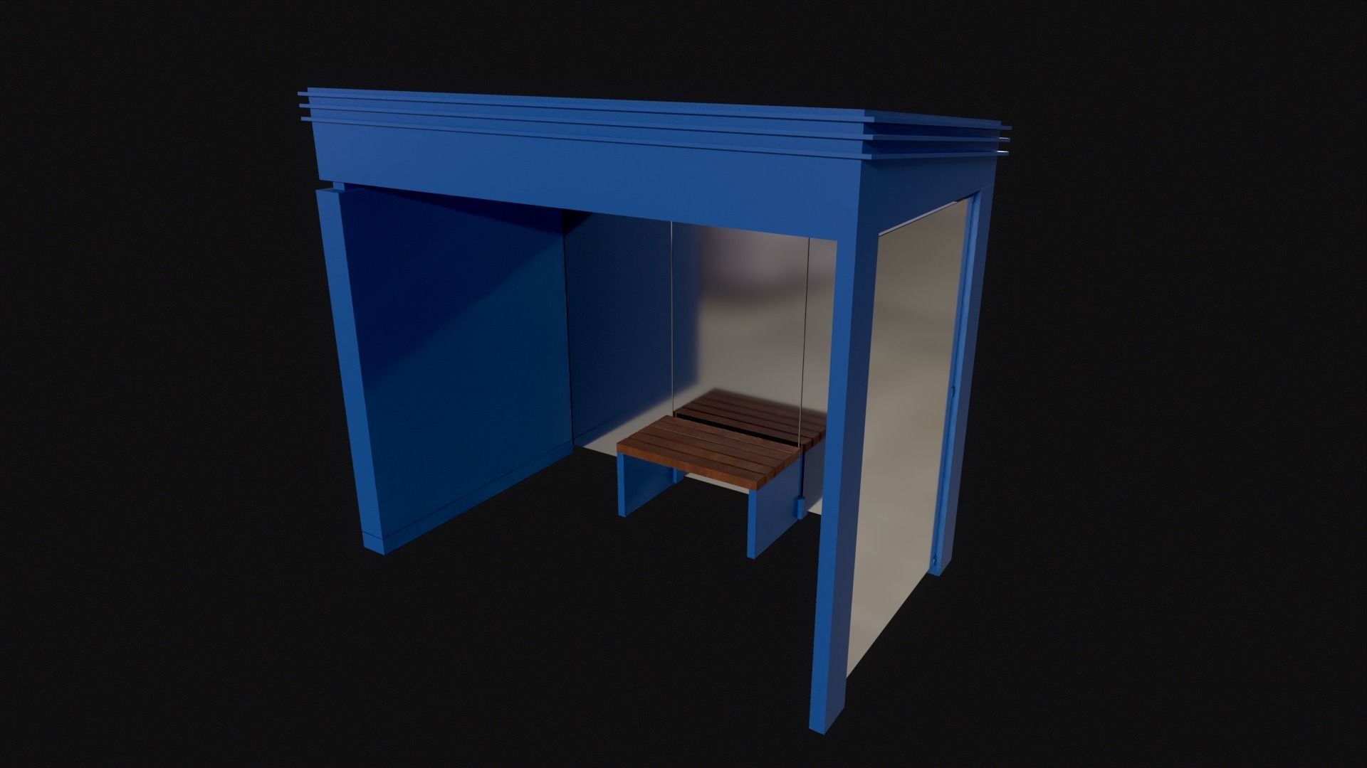 City bus stop Low-poly 3D model_2