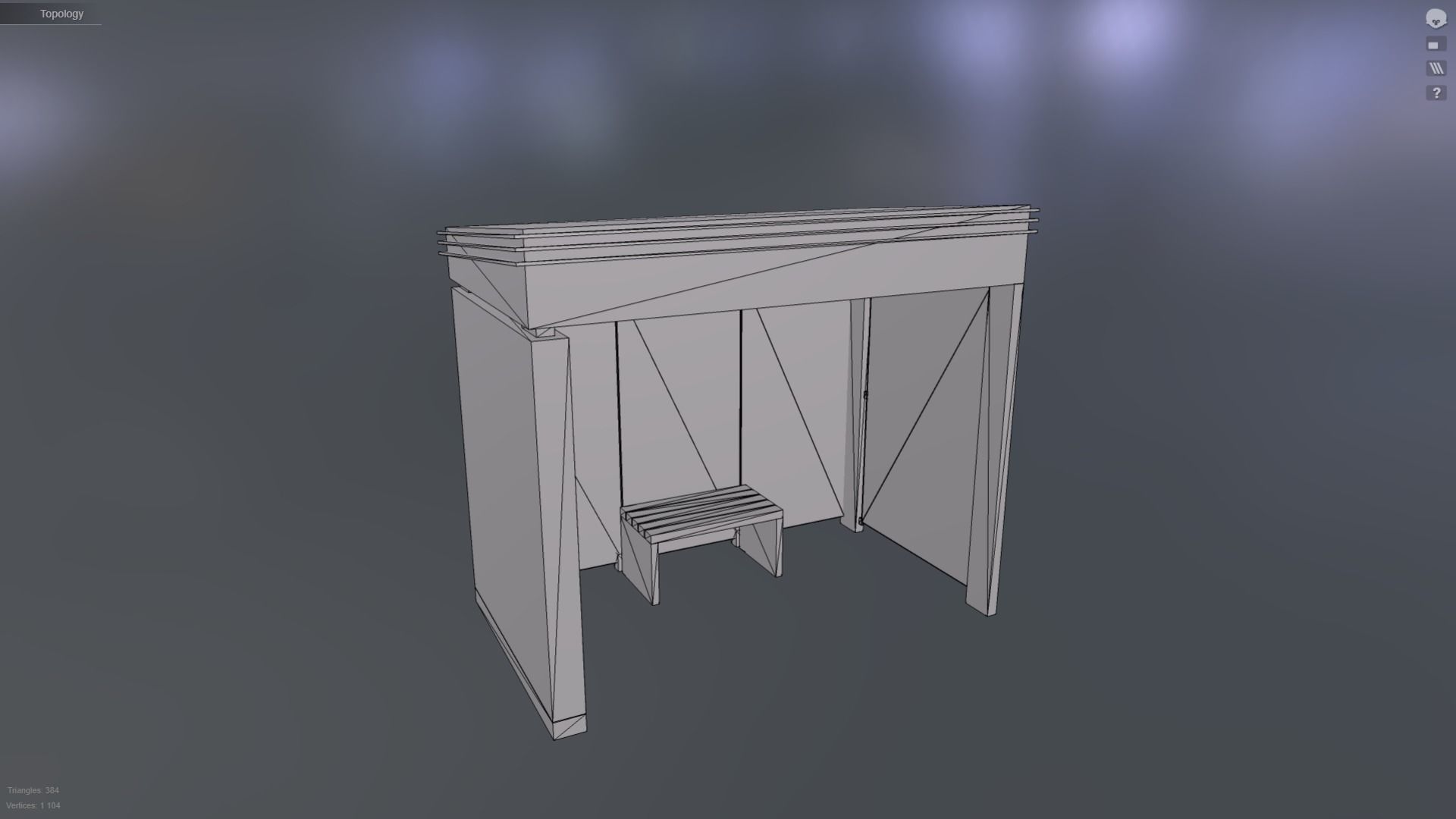 City bus stop Low-poly 3D model_8