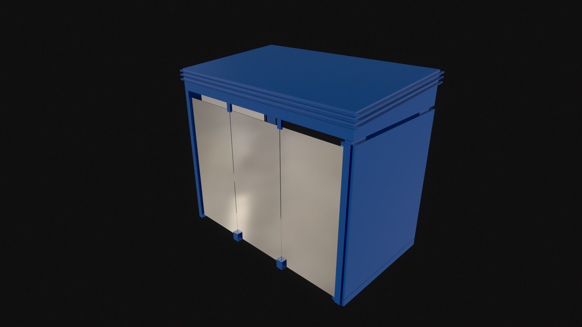 City bus stop Low-poly 3D model_5