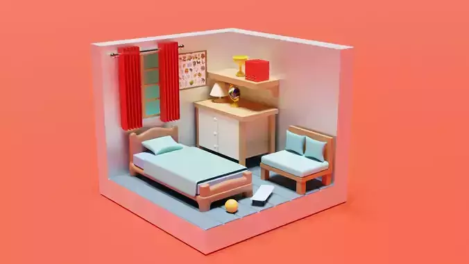 Cartoon 3d bedroom