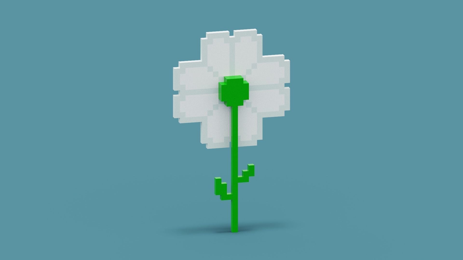 Voxel Daisy Flower Low-poly 3D model_6