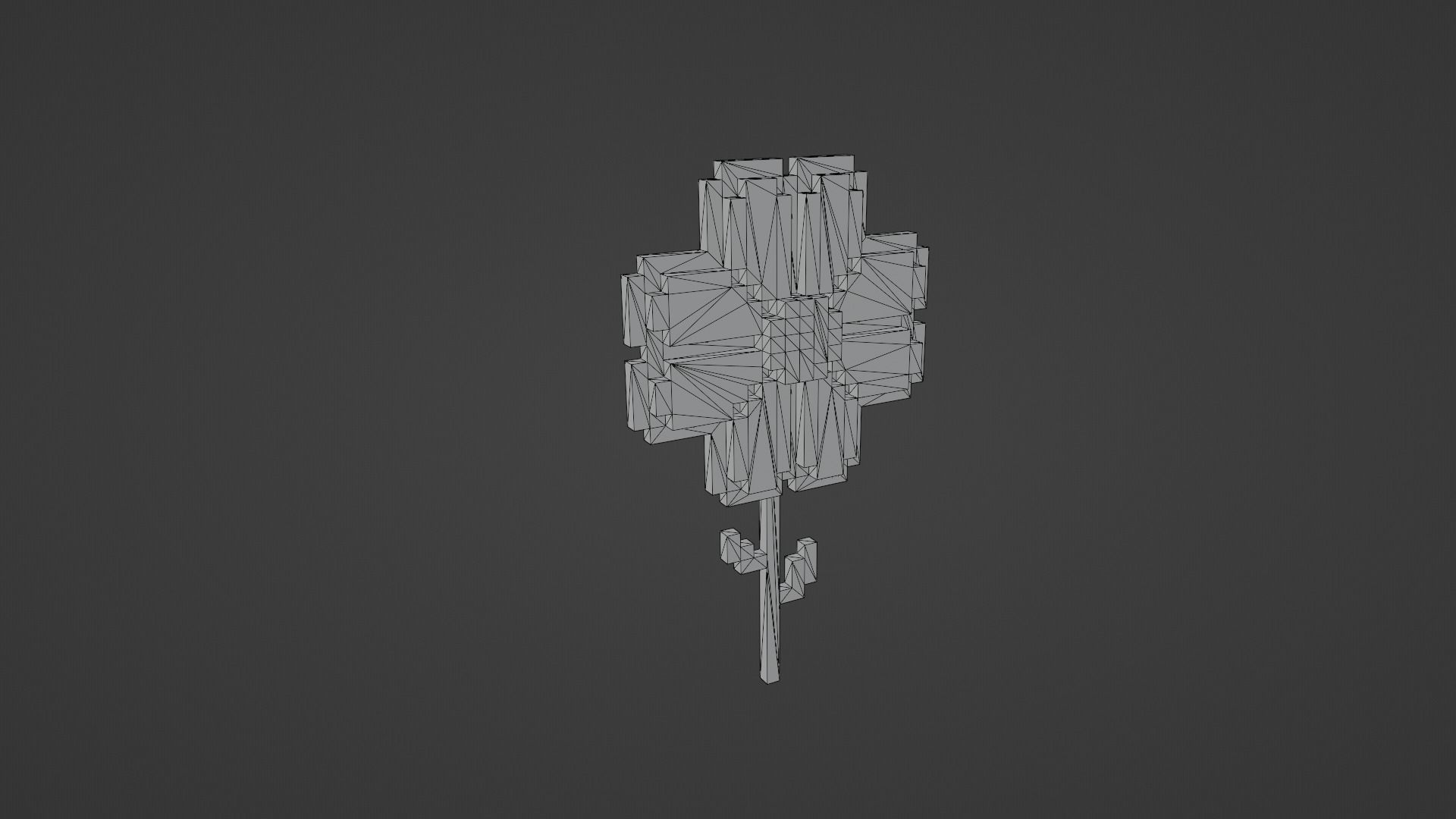 Voxel Daisy Flower Low-poly 3D model_12
