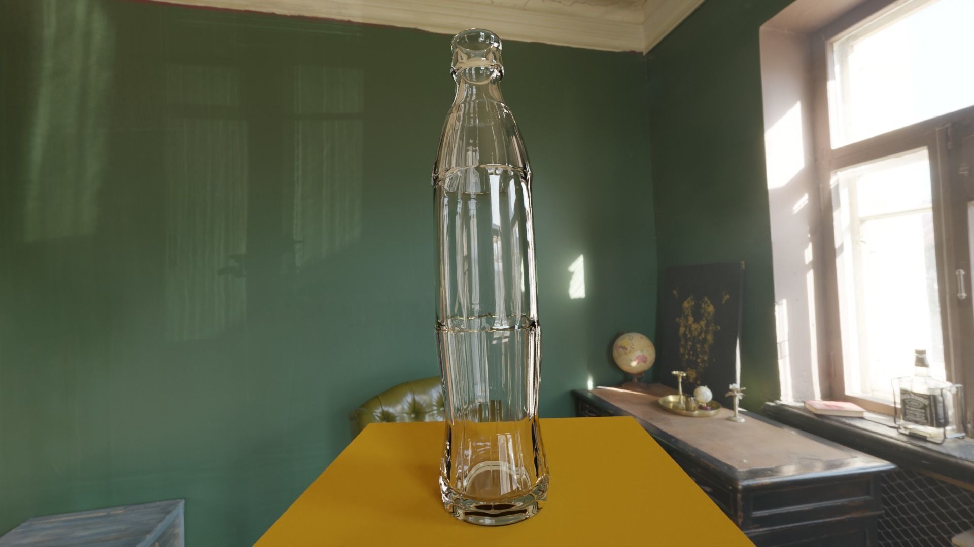 Glass bottle with liquid- PBR 3D model_3