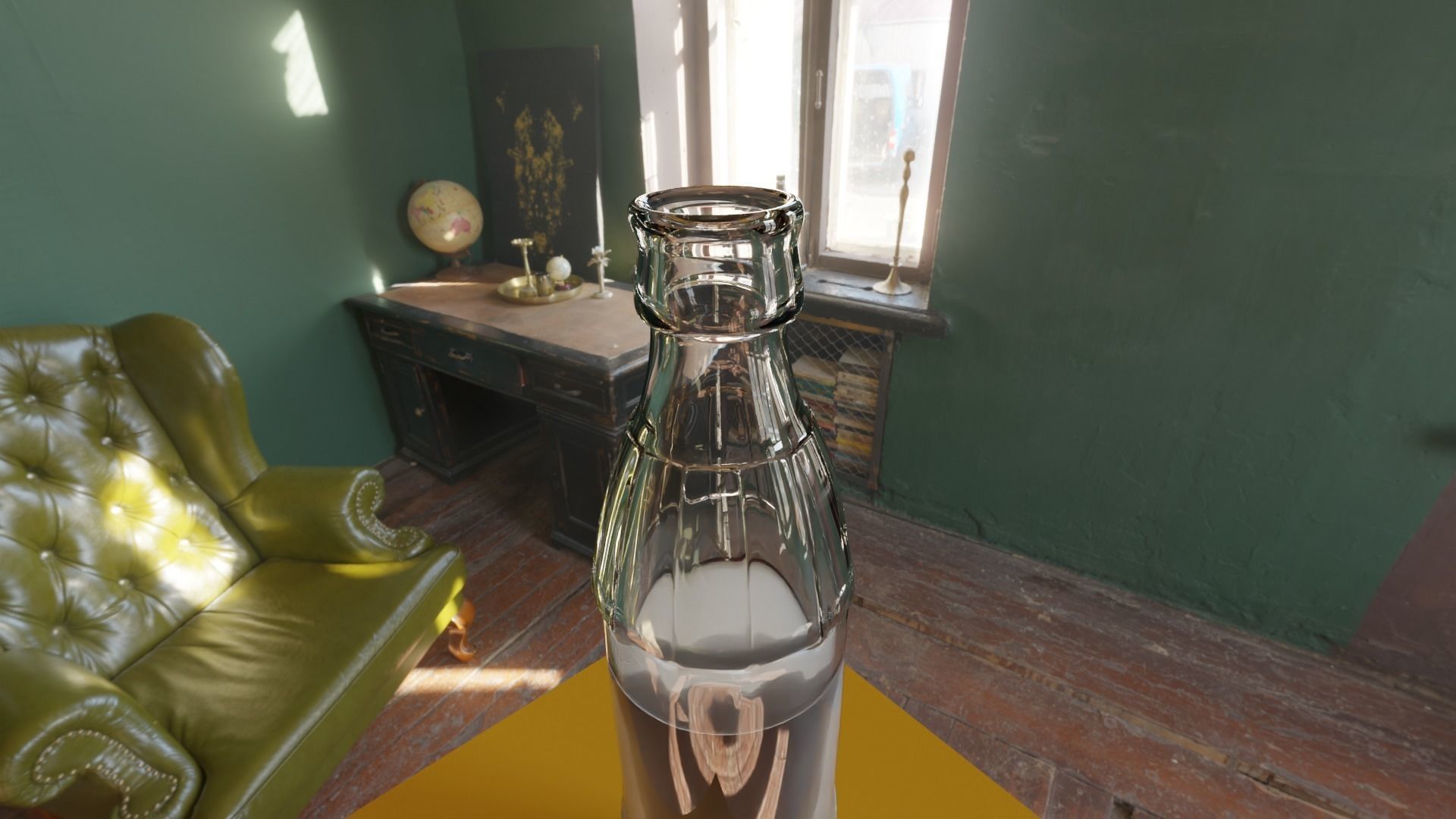 Glass bottle with liquid- PBR 3D model_2