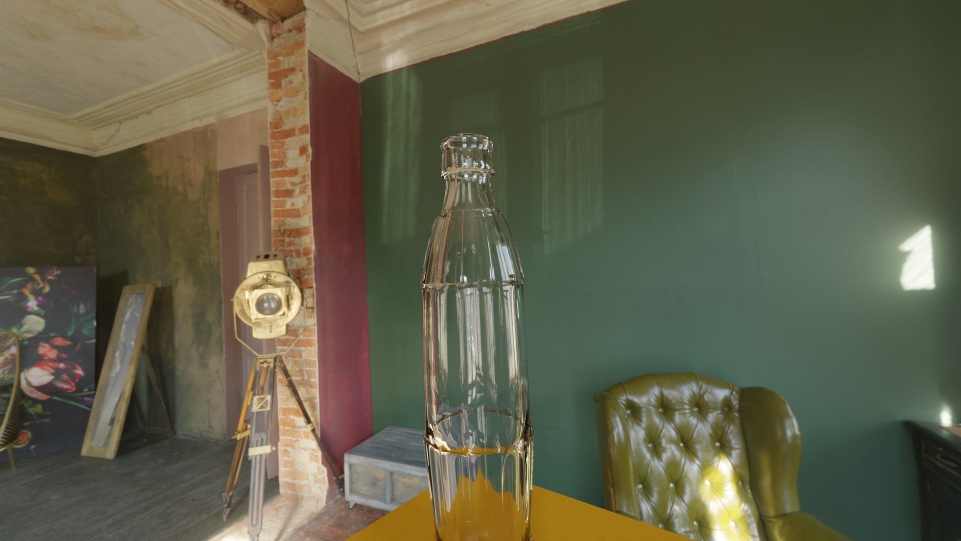 Glass bottle with liquid- PBR 3D model_4