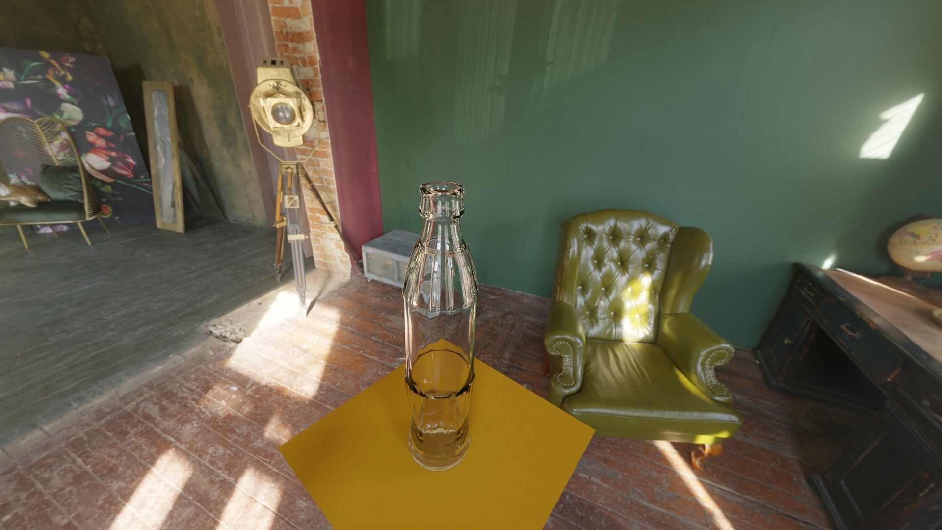 Glass bottle with liquid- PBR 3D model_5