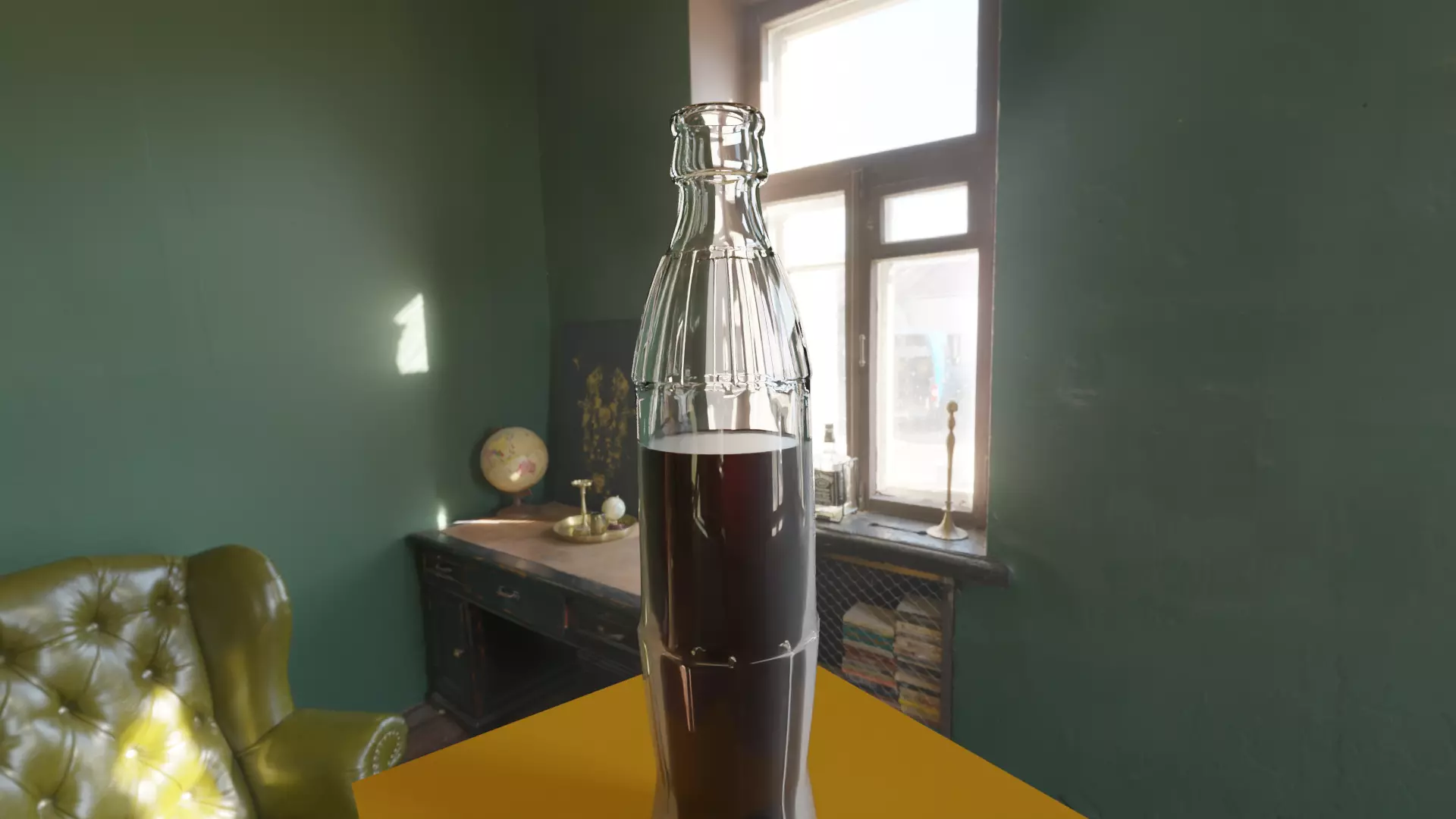 Glass bottle with liquid- PBR 3D model_0