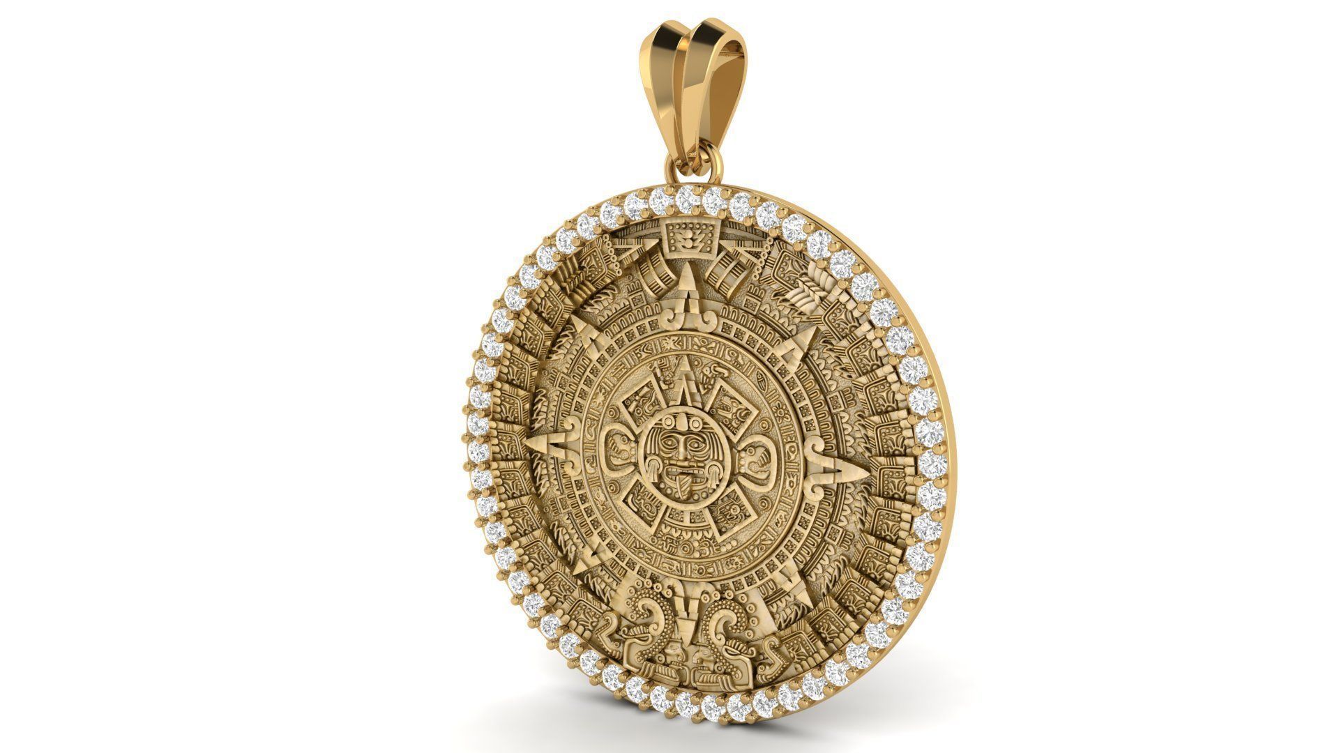 Mayan Calendar Diamond 2 inch Pendant  3D print model_2