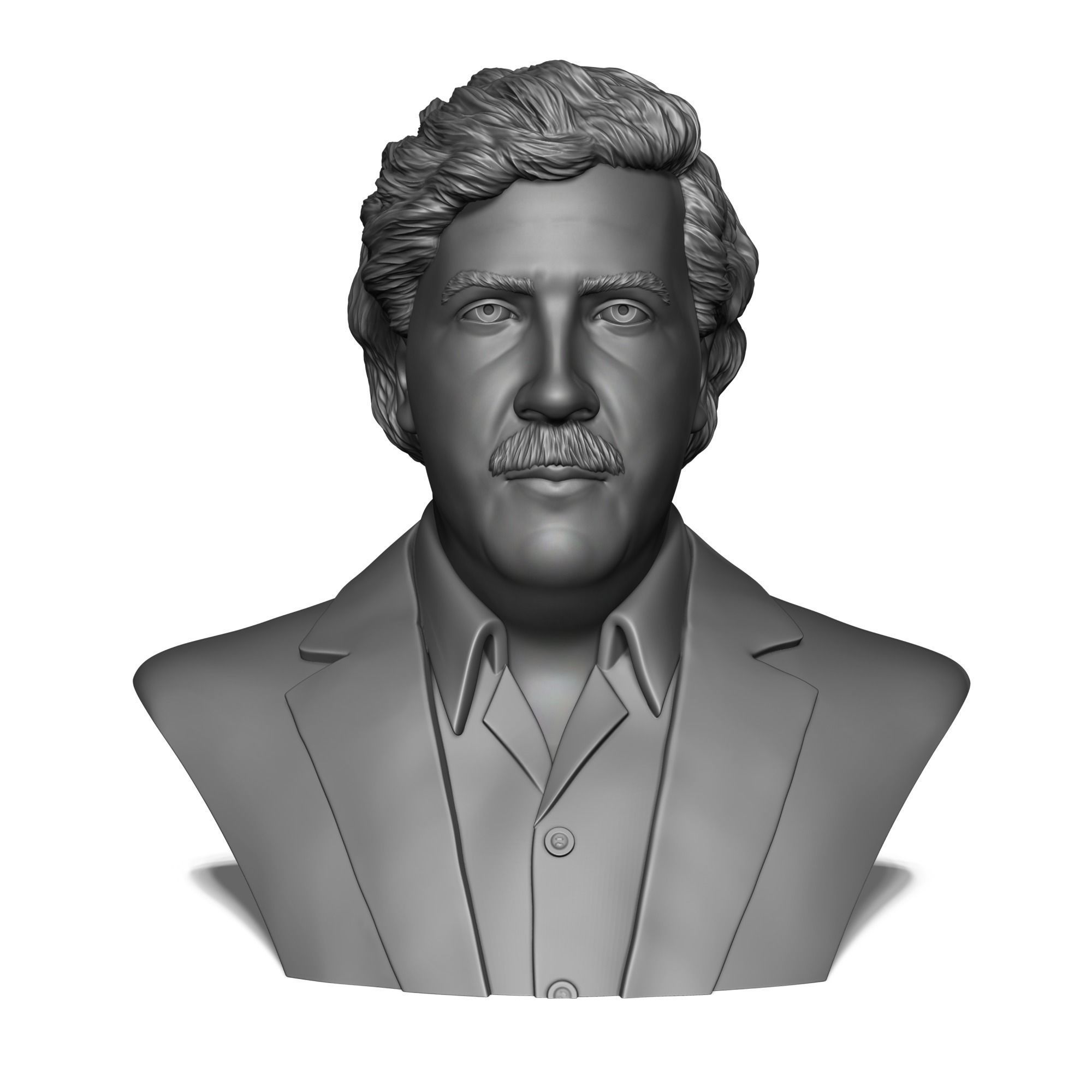 Escobar bust of man in suit 3D print model_1
