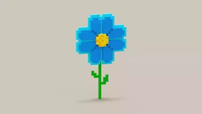 Voxel Blue Daisy