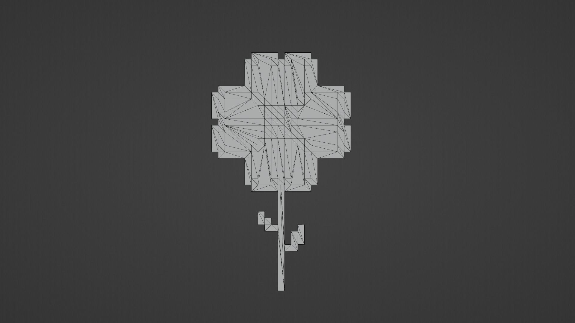 Voxel Blue Daisy Low-poly 3D model_13