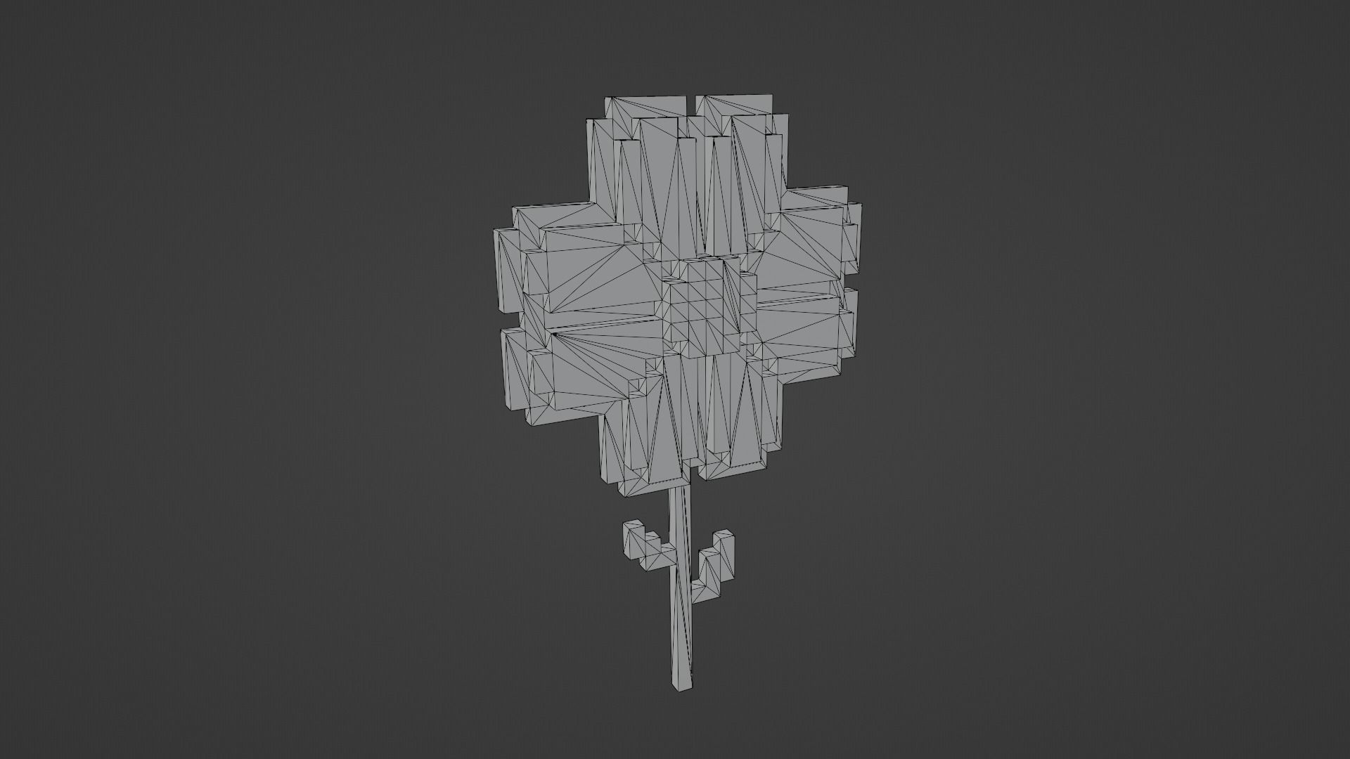 Voxel Blue Daisy Low-poly 3D model_12