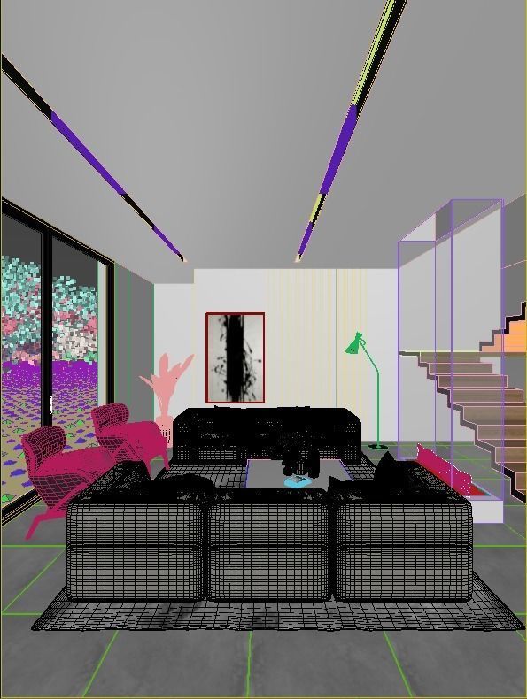 Modern white interior 3D model_12