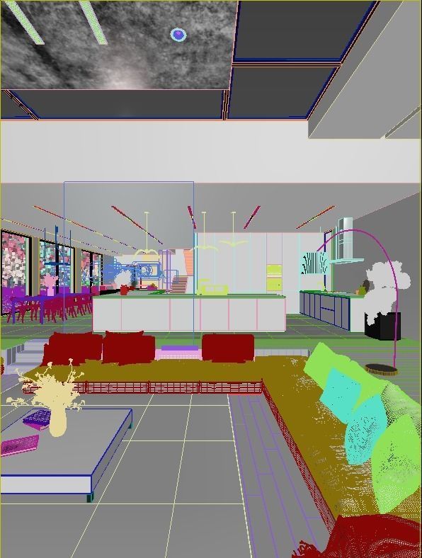 Modern white interior 3D model_7