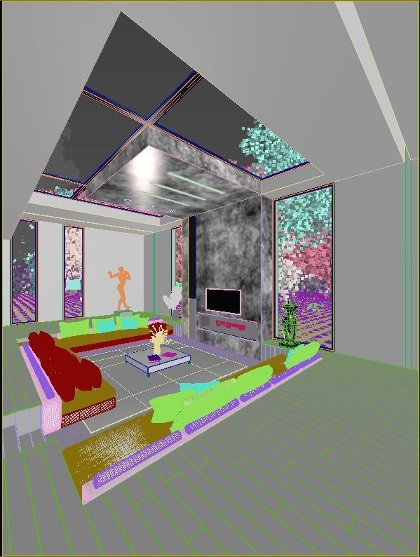 Modern white interior 3D model_10