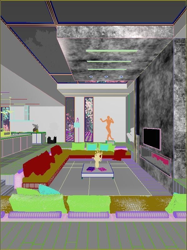 Modern white interior 3D model_11