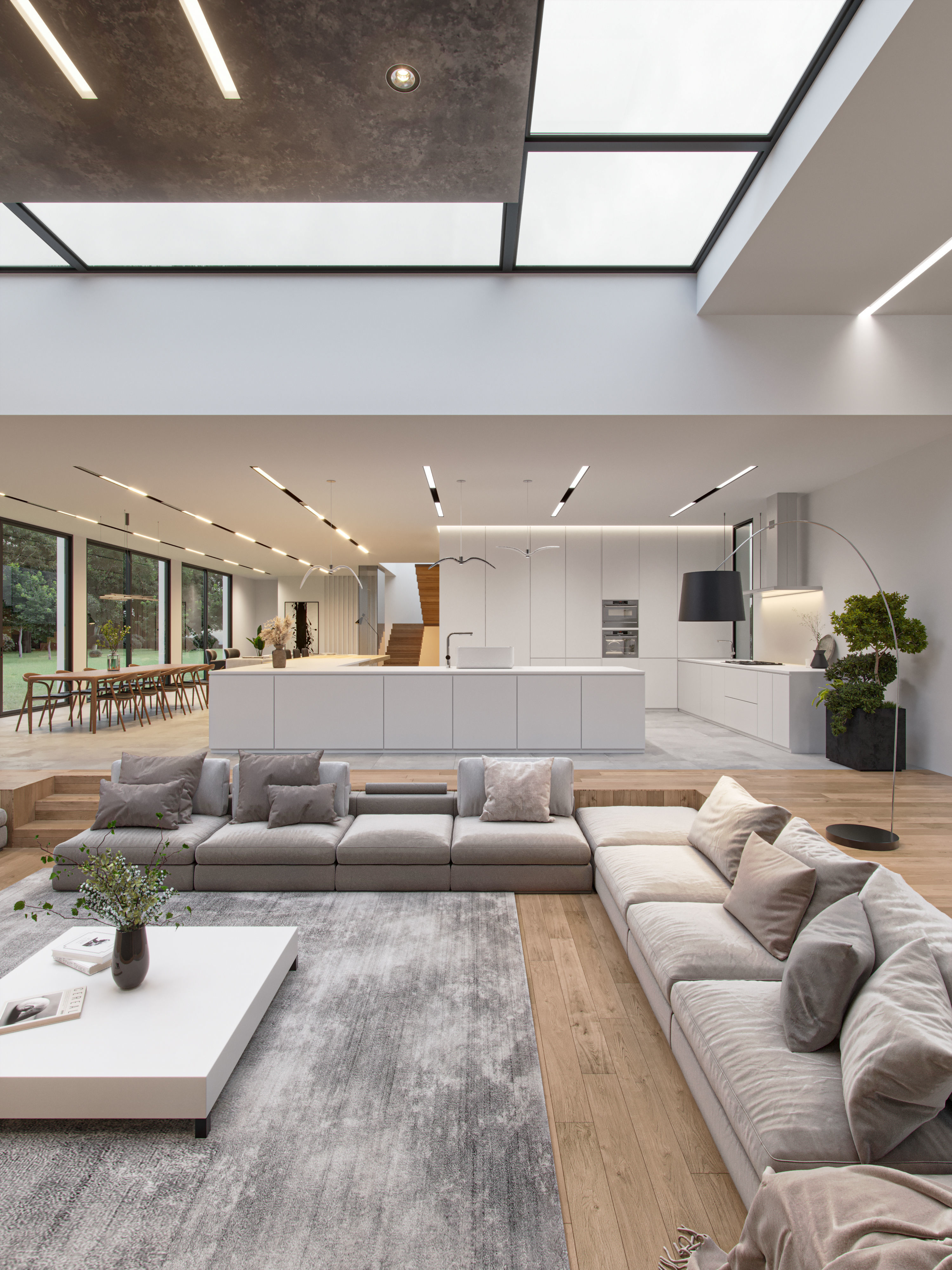 Modern white interior 3D model_1