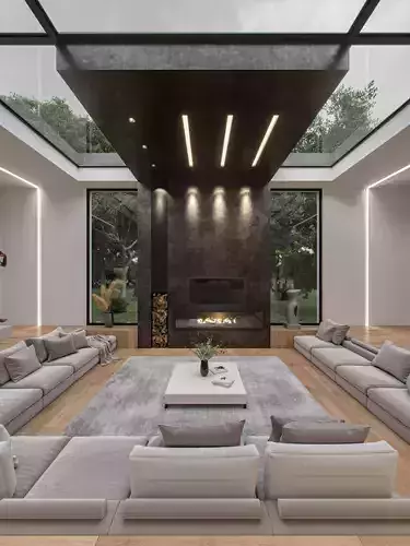 Modern white interior 3D model
