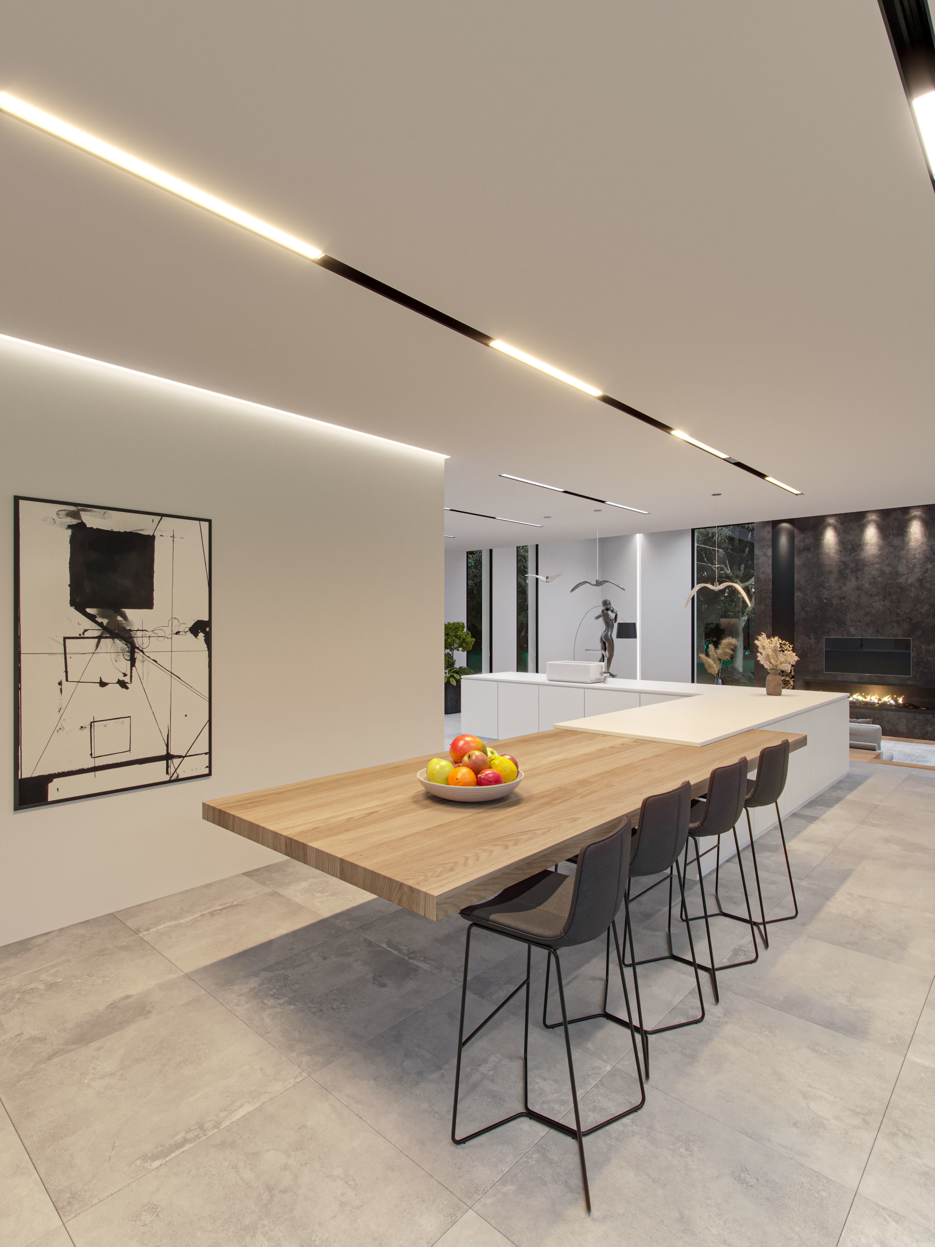 Modern white interior 3D model_6