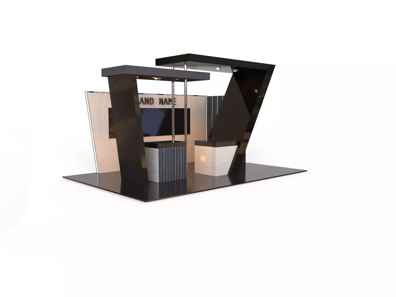 generic booth stand exhibition design 3D model_0