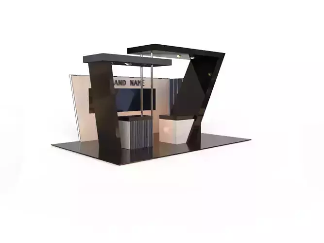 generic booth stand exhibition design 3D model