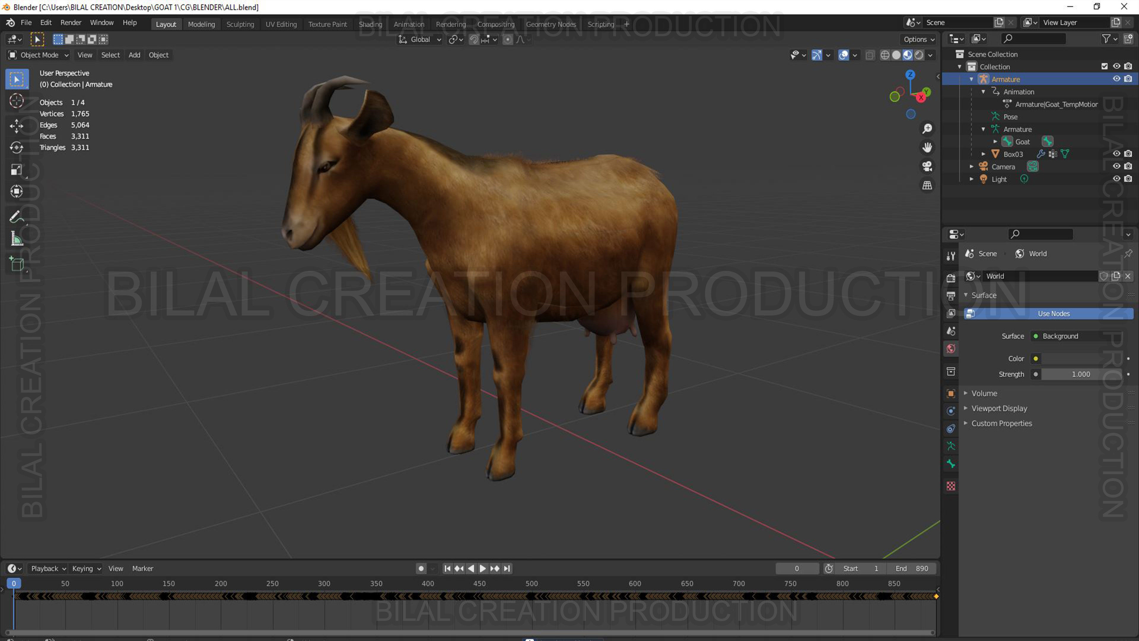 ANIMATED GOAT 3D model_13