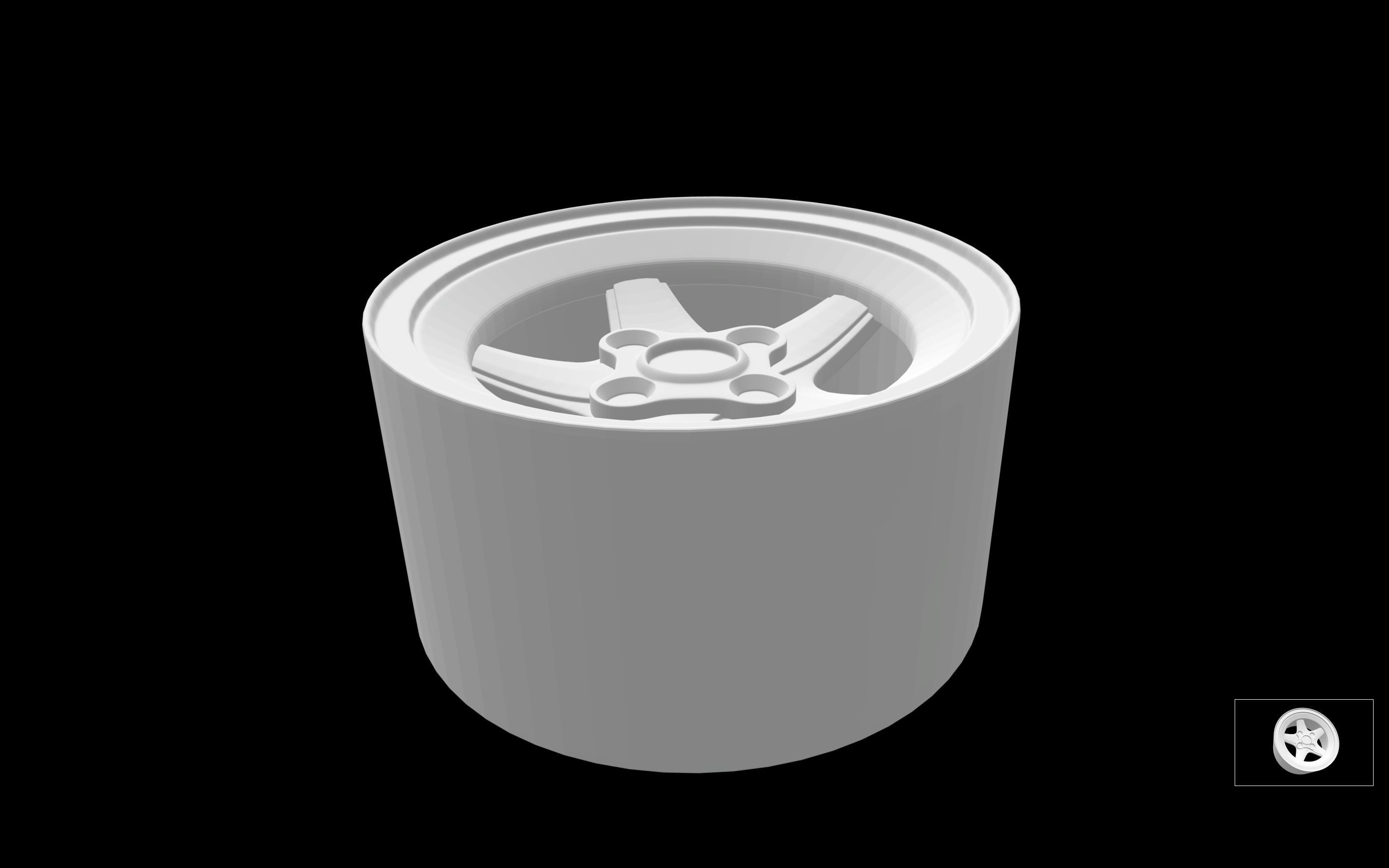 Enkei Compe 5 scalable and printable rims 3D print model_1