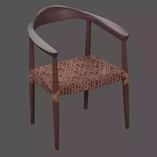 brown leather rope chair