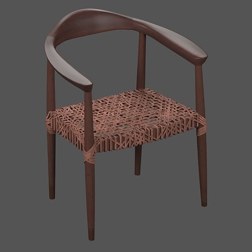 brown leather rope chair Low-poly 3D model