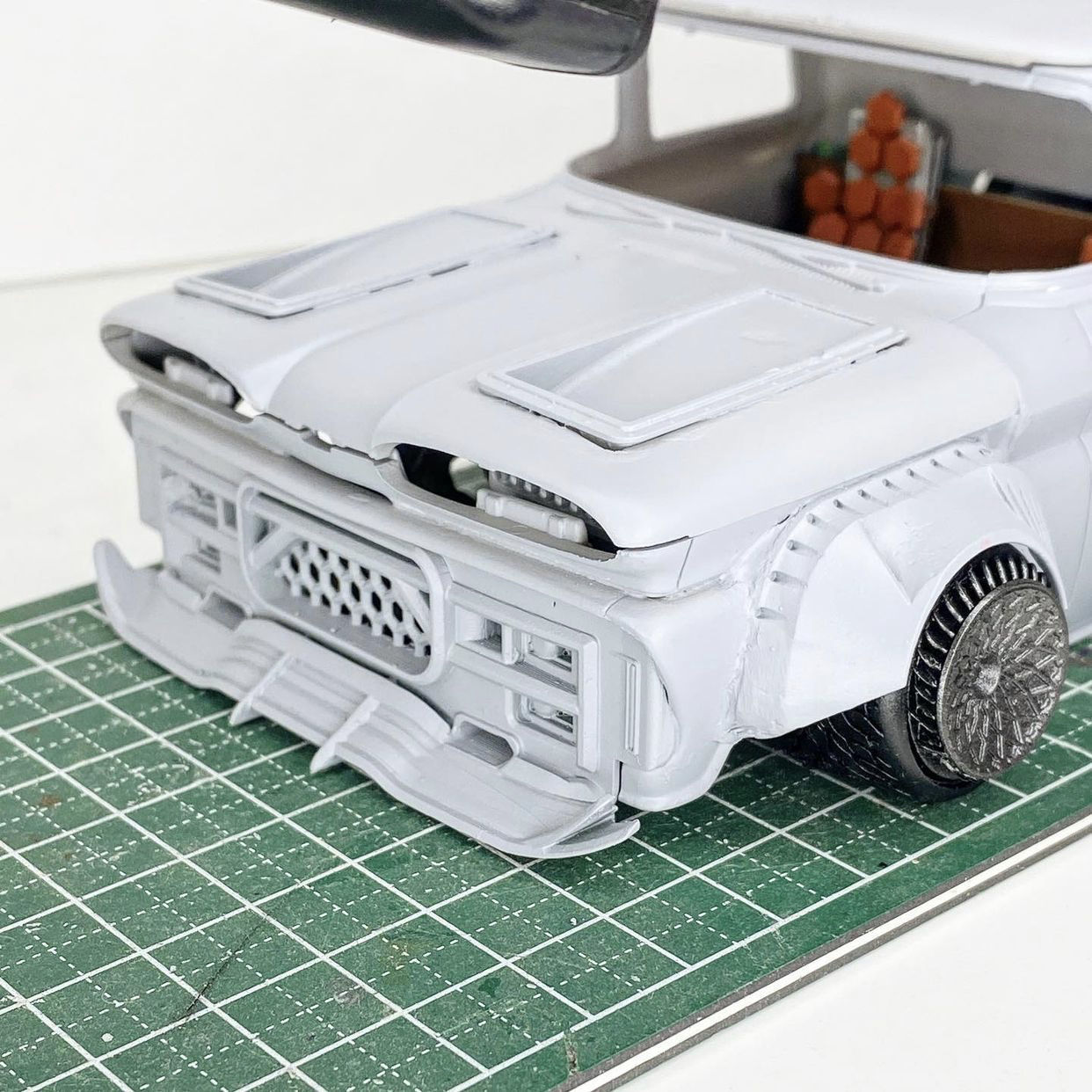 Pro Touring Hood Scoop vented 3D print model_1