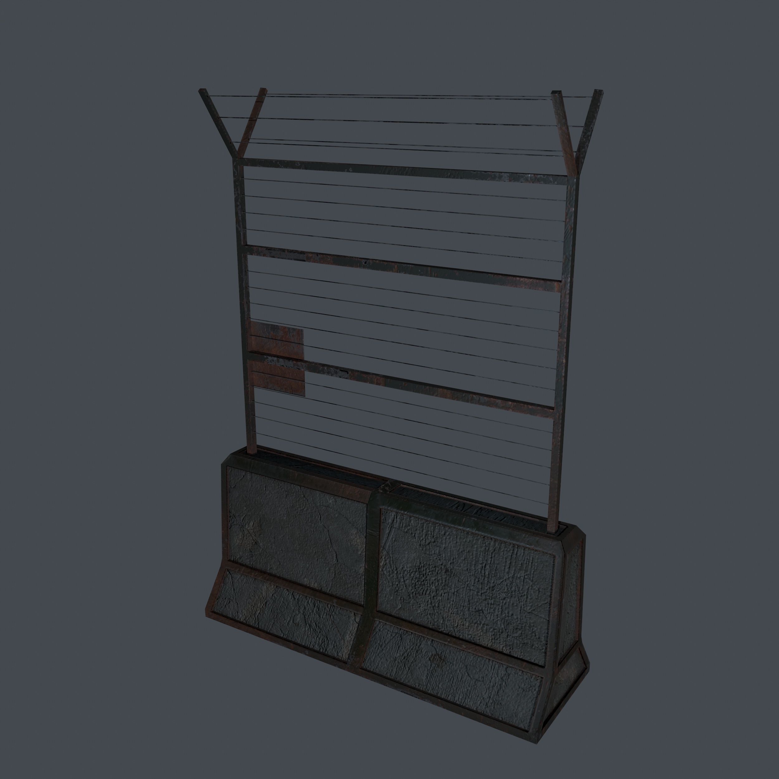 Concrete Barrier 3D model_9